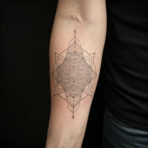 Geometric minimalist AI tattoo design