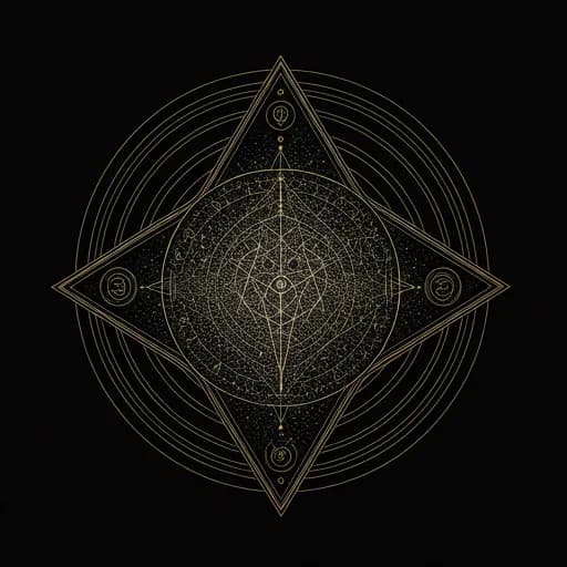 Symbolic alchemical AI tattoo design