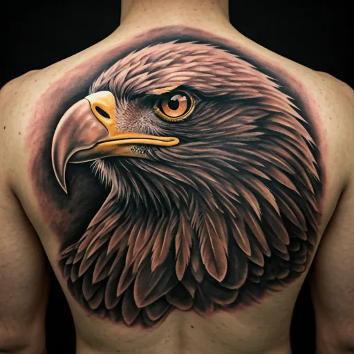 Hyper-realistic eagle AI tattoo design