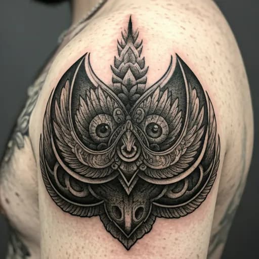 Blackwork tattoo style AI generated design